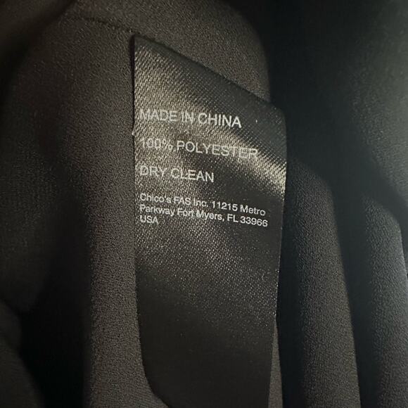 NEW Chico’s Floral Pleated Tiered Dress Black Label Tan Cocktail Party High Neck - Picture 10 of 10